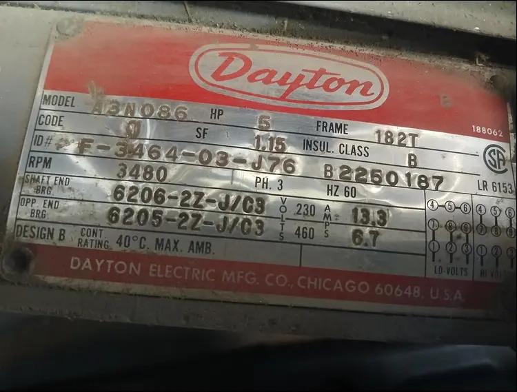 Used DAYTON 13N086 A.C. Motors Tennessee US | BAKE Marketing #896523