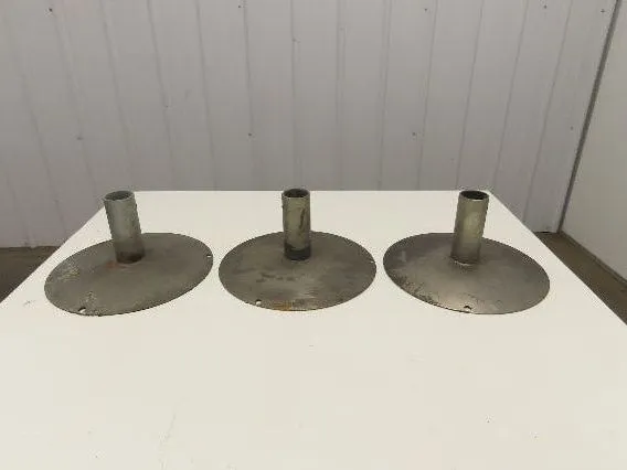 14" Steel Pedestal Base Round Pipe Conveyor Leg Stand Adj Height Lot of 3