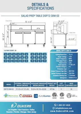 New | in-Stock Dukers _UNKNOWN_ Food Prep Tables Illinois US | Falcon Restaurant Supply #1376876