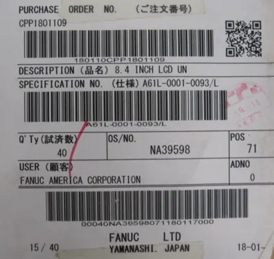 NEW FANUC A61L-0001-0093#L LCD DISPLAY 8.4 INCH A61L00010093L