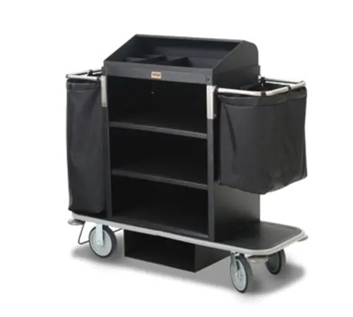 Forbes Industries Housekeeping Cart w/ (3) Shelves & (2) Bags - 30"L x 19"W x 36"H, Plastic (2220)