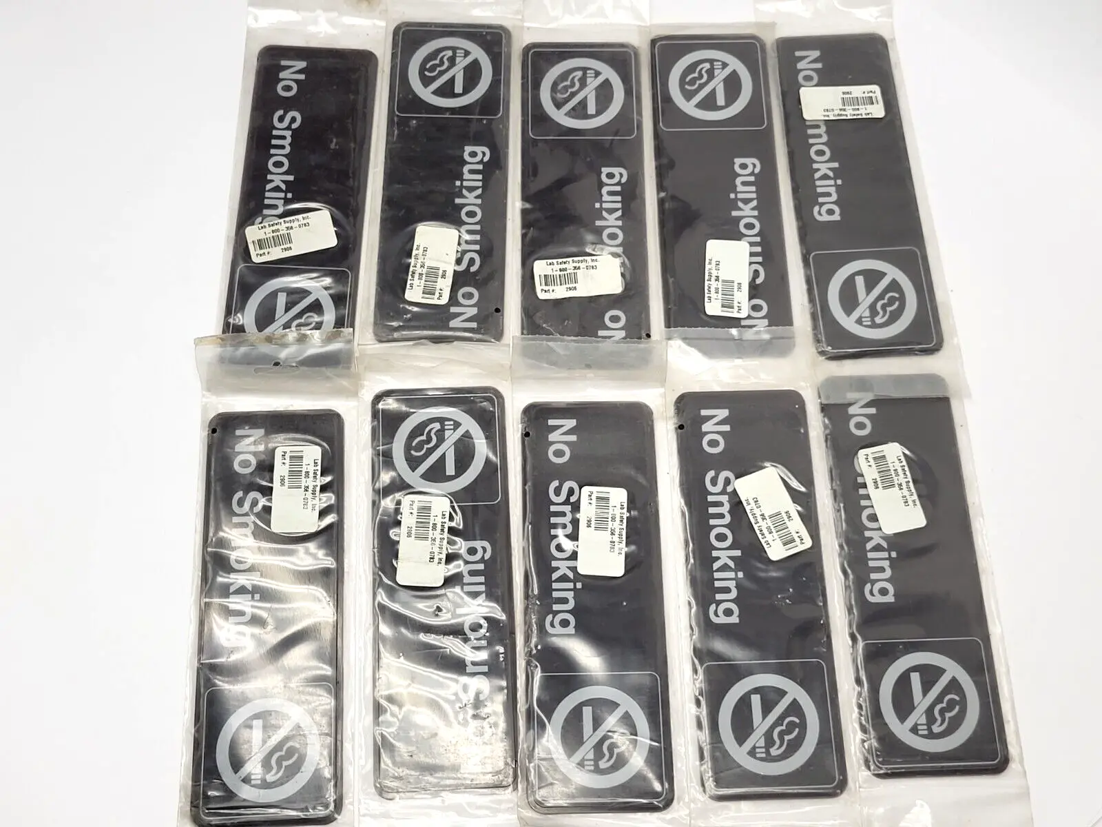 2906 | Lab Safety Supply Inc.  No Smoking Sign LOT OF 10 - New
