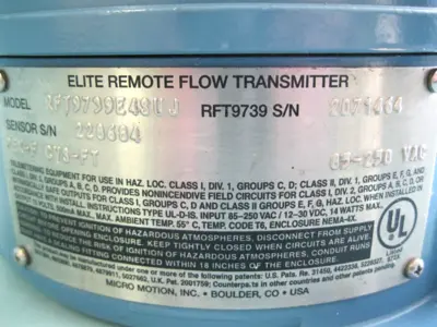 USED Micro Motion RFT 9739 E4SUJ