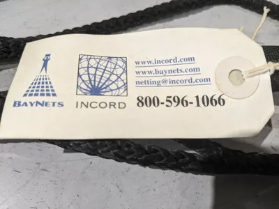 M3000BK | InCord  Knotless Netting 4" Square Holes 2" Web Border 26.25ft x 12ft - Used