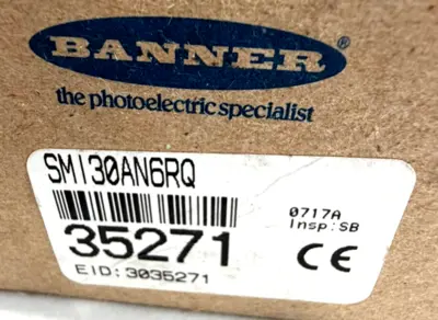 NEW BANNER ENGINERING SMI30AN6RQ PHOTOELECTRIC SENSOR 35271