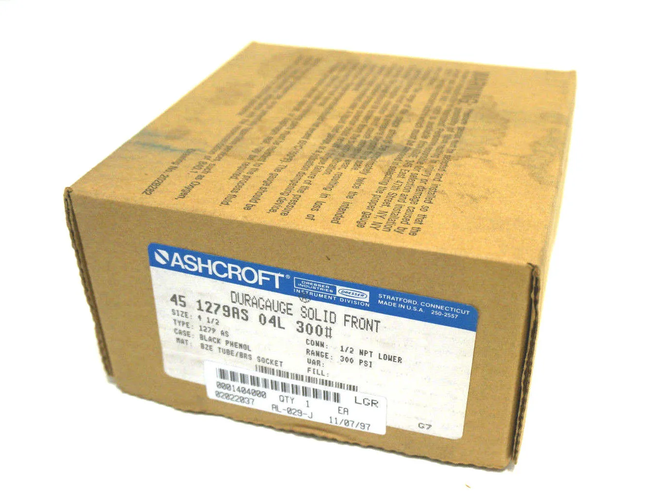 NEW ASHCROFT 45-1279AS-04L-300 DURAGAUGE 451279AS04L300