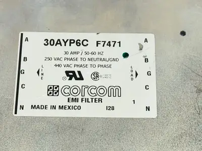 30AYP6C | Corcom  EMI Filter 30A 250VAC PH To Neutral 440VAC PH - PH - Used