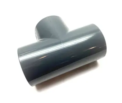 USED SPEARS TEE SLIP SOCKET FITTING GRAY PVCI SCH 80 3" X 3" X 3"