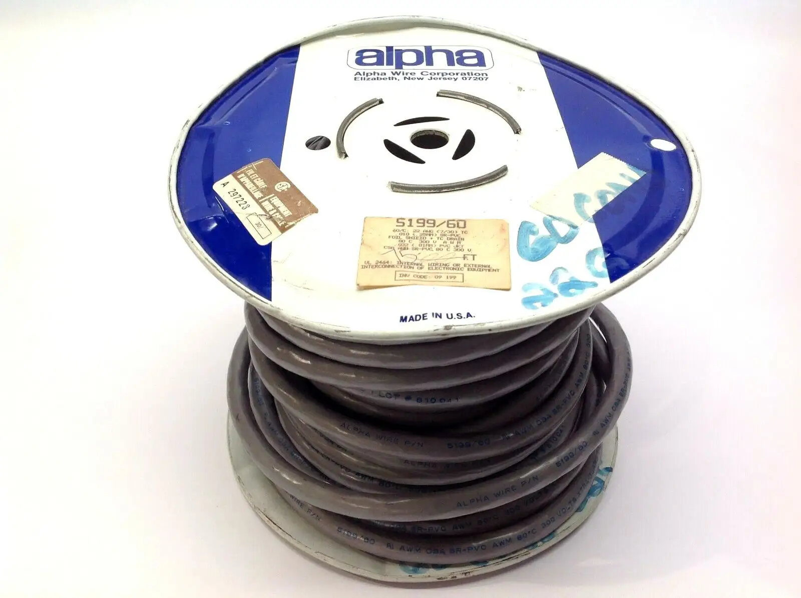 5199/60 | Alpha Wire  XTRA-Guard 22AWG 60 Conductor Wire 75'ft Spool - New