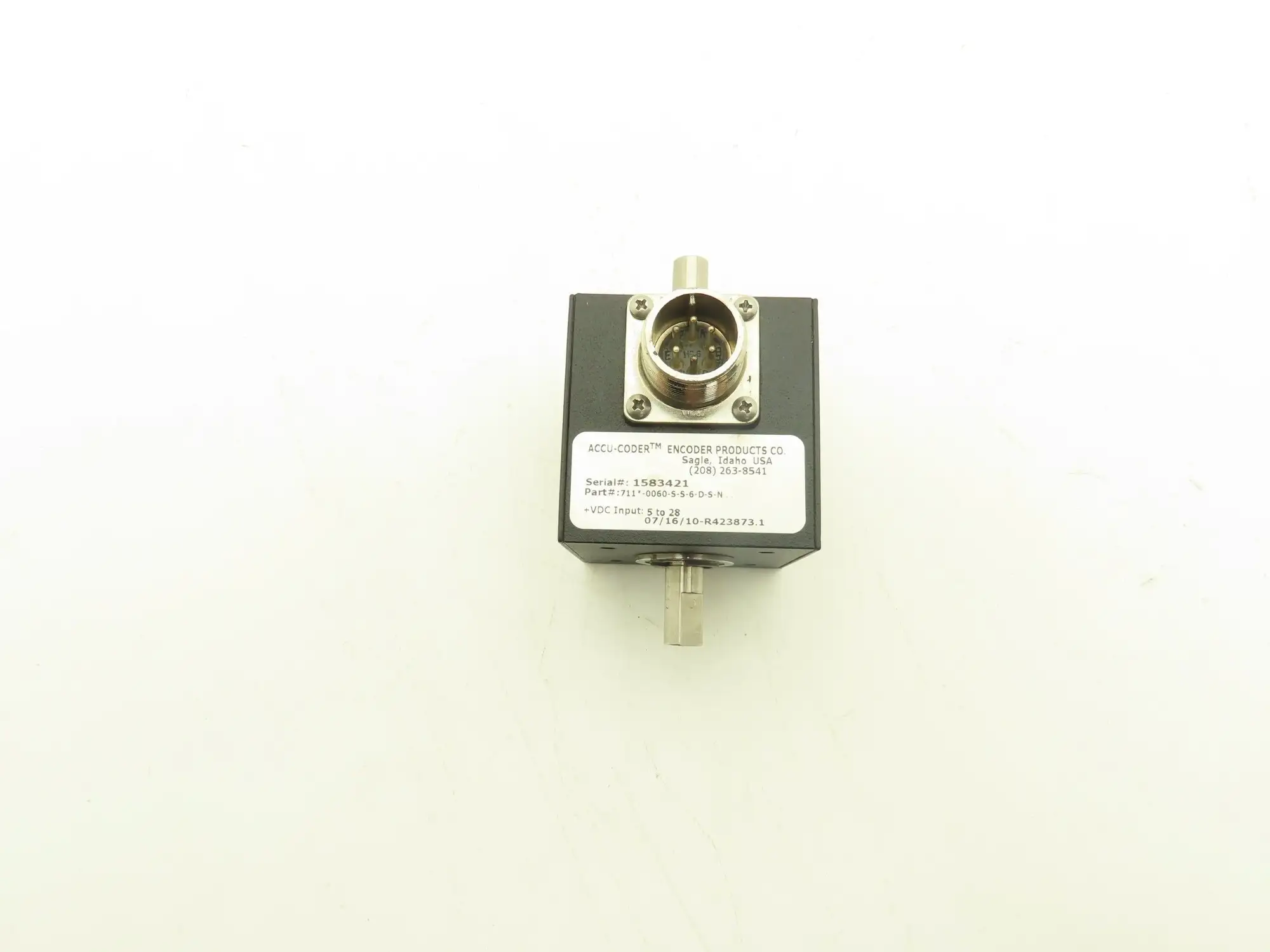 Encoder Products Co. Accu-Coder Rotary Encoder 3/8" Dual Output Shaft 24VDC