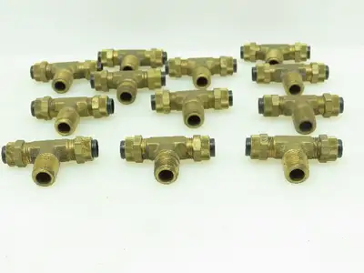 Male Branch Tee Poly-Tite Compression Fitting 3/8" Tube x 1/4" MNPT  LOT OF 12