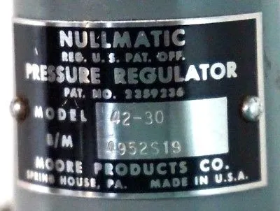 NEW MOORE PRODUCTS 42-30 PRESSURE REGULATOR 4230