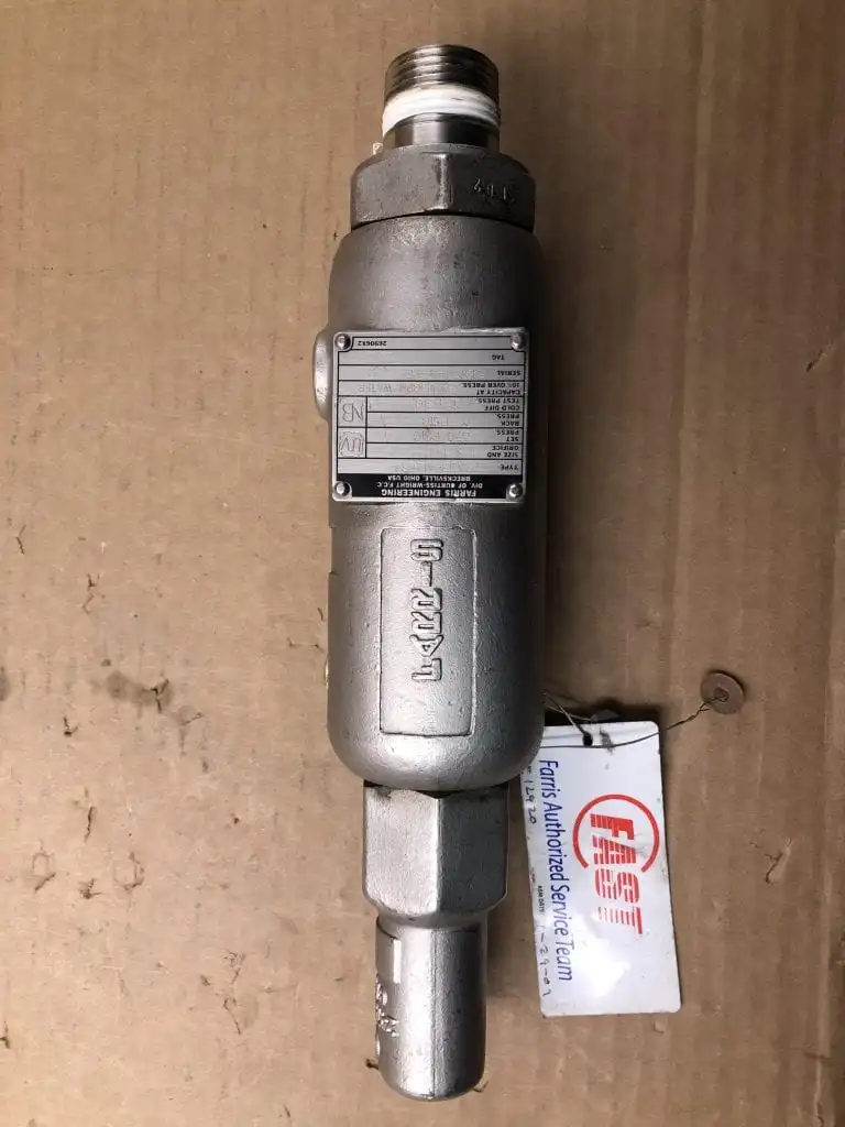 Farris Engineering 27CA33-M20S4 1″ SS Pressure Relief Valve 870PSIG 54GPM