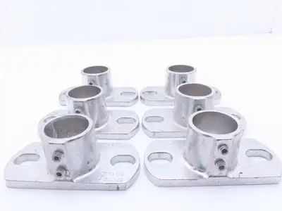 Hollaender 46-7 1-1/4 Speed-Rail Base Flange 1-1/4" Pipe Fits 1.66" OD Lot of 6