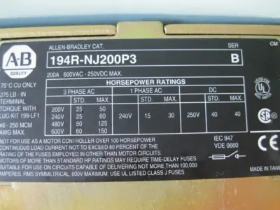 USED Allen-Bradley 194R-NJ200P3