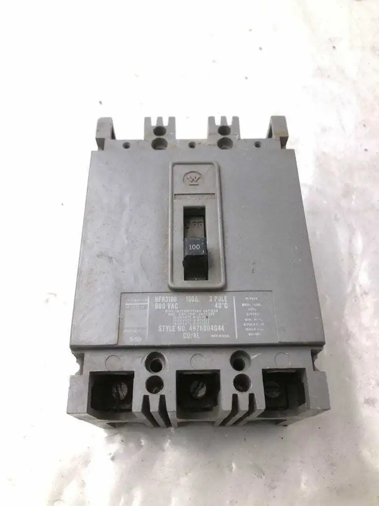 Westinghouse HFB3100 100A 3 Pole MCCB Molded Case Circuit Breaker 600V