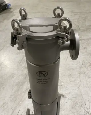 USED SHANGHAI BI-YUN SINGLE BAG FILTER HOUSING 10 MICRON