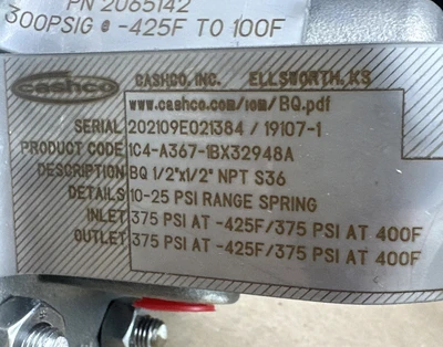 New | in-Stock CASHCO 1C4-A367-1BX32948A Air Pressure Regulators Indiana US | J&J Industrial Supply #779899