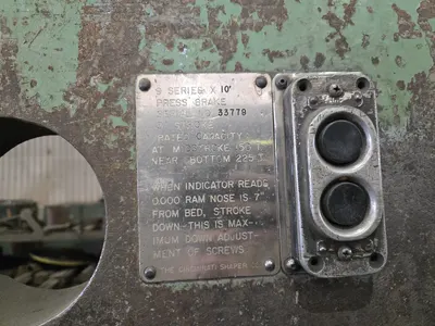 Cincinnati 9 Series X10' Mechanical Press Brake; 225 Ton