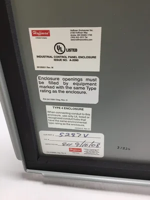 Hoffman 5287V Type 4 Enclosure Panel Screws Enclosed