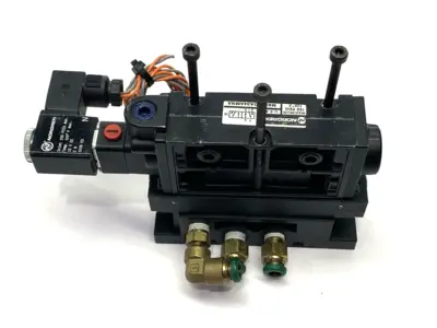 Used Norgren Solenoid Valve 150PSIG 12VDC w/ Pneumatic Manifold Base Solenoid Valves Michigan US | Maverick Industrial Sales #1398169
