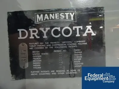 Used Manesty Manesty Drycota Tablet Press, 16 Station Tablet Presses Ohio US | Federal Equipment Company #126144