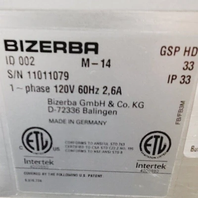 167-0254 Bizerba GSP HD Automatic Safety Gravity Feed Deli Meat Slicer