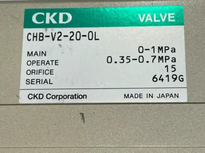 NEW CKD CHB-V2-20-0L PNEUMATIC VALVE CHBV2200L