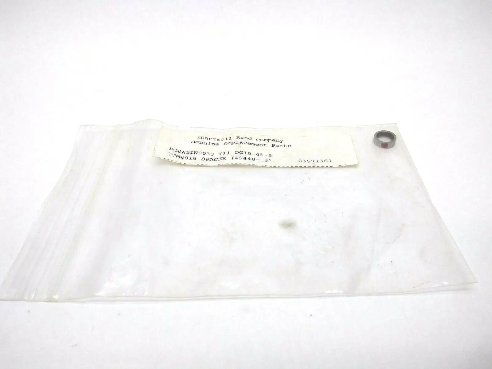 USED INGERSOLL RAND #018 SPACER, GENUINE REPLACEMENT PART