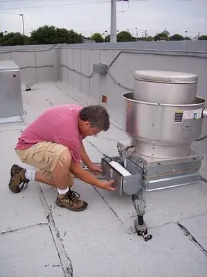 Restaurant exhaust fanf grease containment system -c/w two cartriges