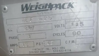 USED WEIGHPACK SYSTEMS AEF-25