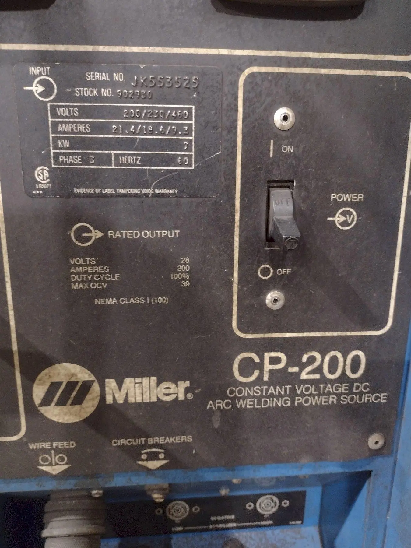USED MILLER CP-200 DC ARC