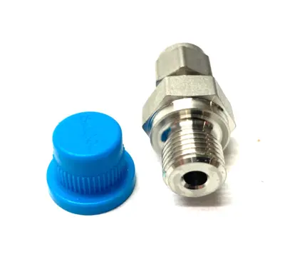 USED SWAGELOK STAINLESS STEEL MALE TUBE CONNECTOR FITTING 1/4" ISO THREAD