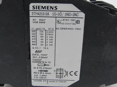 NEW SIEMENS 3TH4253-0AJ2 CONTROL RELAY 115 VAC 60HZ 3TH42530AJ2