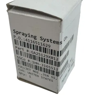 NEW SPRAYING SYSTEMS 1HH-316 SS12 FULLJET NOZZLE GA25129X012