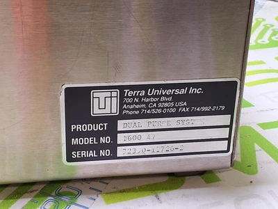 TERRA UNIVERSAL 1600 47 DUAL PURGE SYSTEM DESICCATOR CONTROLLER
