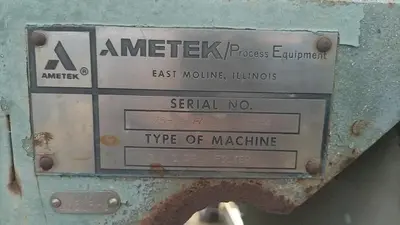 Filter, Rotary, Vacuum, Drum, 36" x 12", Ametek, Knife, #5880218