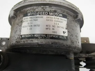 Matsushita PMED12MA14AK Wire Feed Motor Assembly From a AW-005CL Manipulator