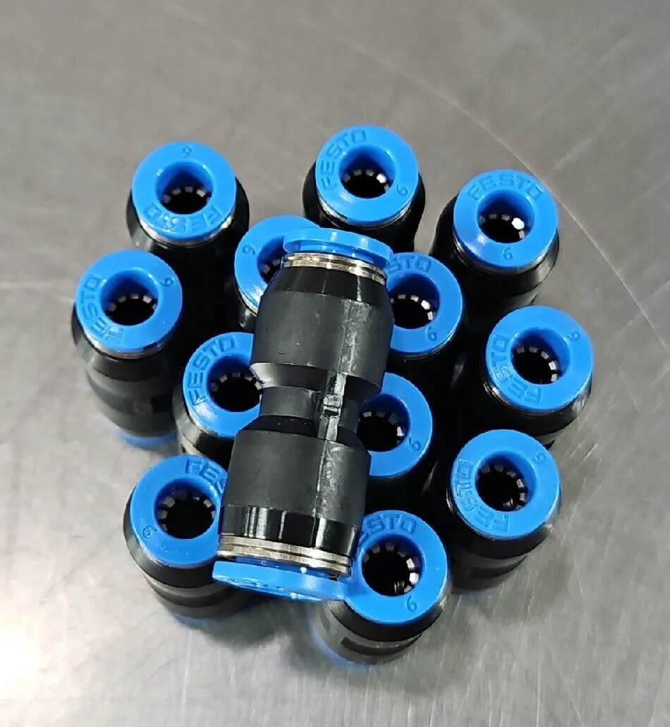 Festo Quick Connect 8x6 Straight Through Connectors - Lot of 13 Loc 6D-10