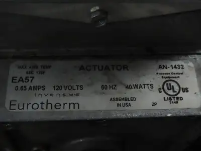 Barber Coleman EA57 Actuator 0.65A 120V 60Hz 40W W-1008A-2 1 1/4 NPT Gas Valve