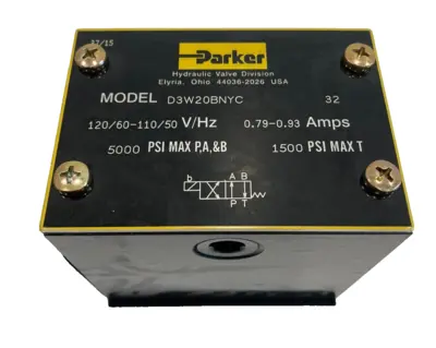 NEW PARKER D3W20BNYC DIRECT CONTROL SOLENOID VALVE 120/60-110/50V/HZ 0.79-0.93 A