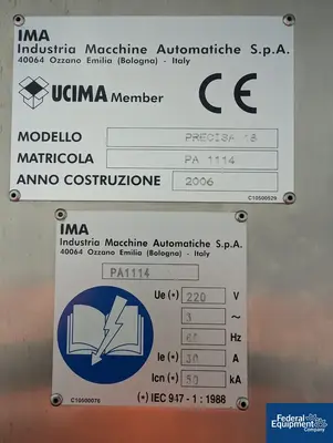 USED IMA IMA Precisa 18 High Speed Tablet/Capsule Checkweigher