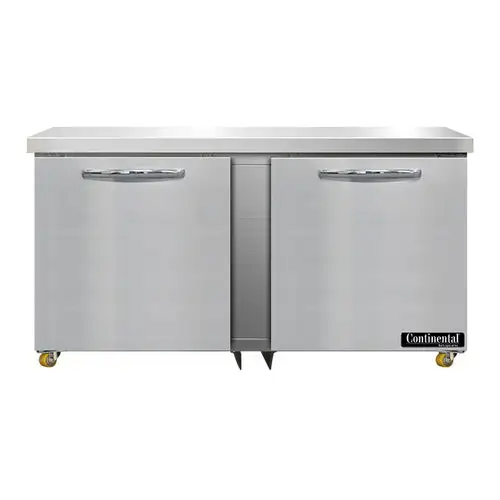 Continental SWF60N-U 60" W Undercounter Freezer W/ (2) Sections & (2) Doors, 115v