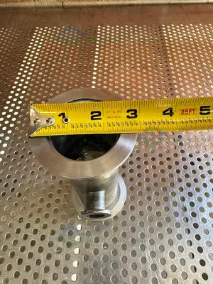 Used 3 WAY STAINLESS STEEL KF 50 TO KF 16/10 NIPPLE VACUUM FITTING Valves/Fittings California US | Equipment Lab #1317049
