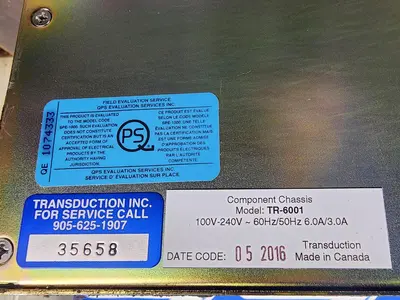 USED TRANSDUCTION MODEL: TR-6001
