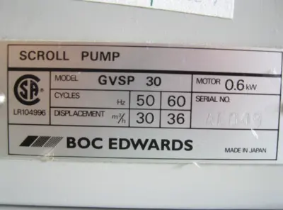 USED BOC Edwards GVSP 30
