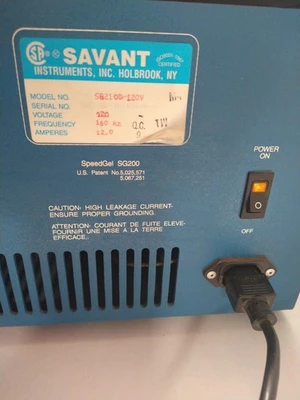 THERMO SAVANT SG210D SG210D-120V 120V 12A LAB LABORATORY SPEED GEL SYSTEM