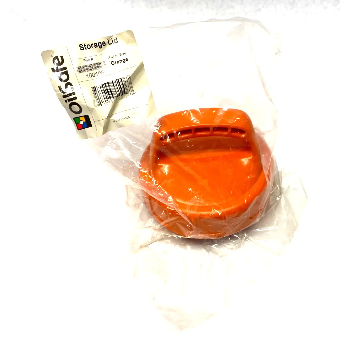 NEW OILSAFE SPILL-PROOF STORAGE LID, ORANGE