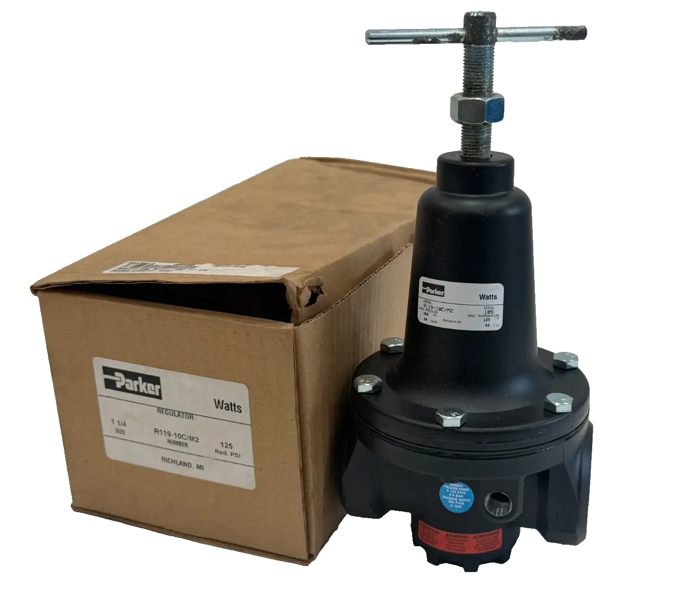 NEW PARKER R119-10C/M2 PNEUMATIC REGULATOR 1-1/4" 125PSI R11910CM2