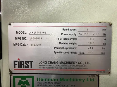 Used 2012 FIRST LC-185VSX-B Vertical Mills Ontario CA | Trader Machinery Inc #1498247